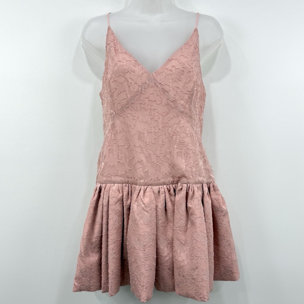 Hello Molly Dress XL Pink Jacquard NWT Babydoll Coquette Barbiecore Party Mini